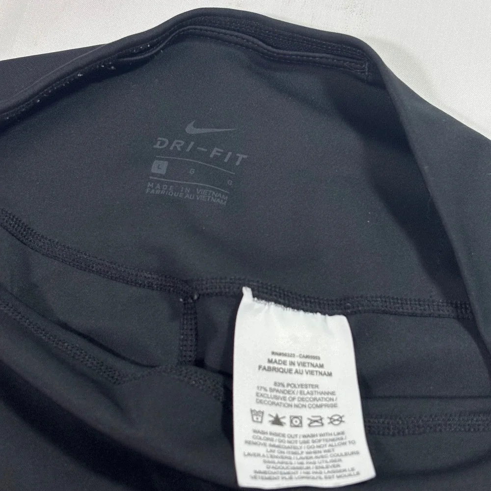 Nike Women Tight Dri-FIT Full Legging Mid‎ Rise Black Gold Swoosh DM1608 Size L